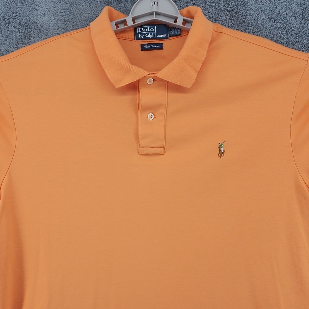 Polo Ralph Lauren Shirt Mens XXL Orange Pima Interlock Flesh Pony Short Sleeve